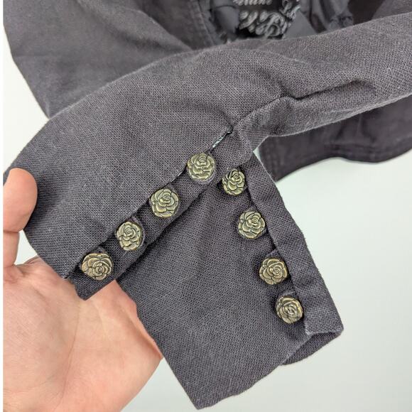 VTG Y2k Libertine for Target Ruffle Trim Cropped Jacket Women’s Medium M Goth - Picture 4 of 7